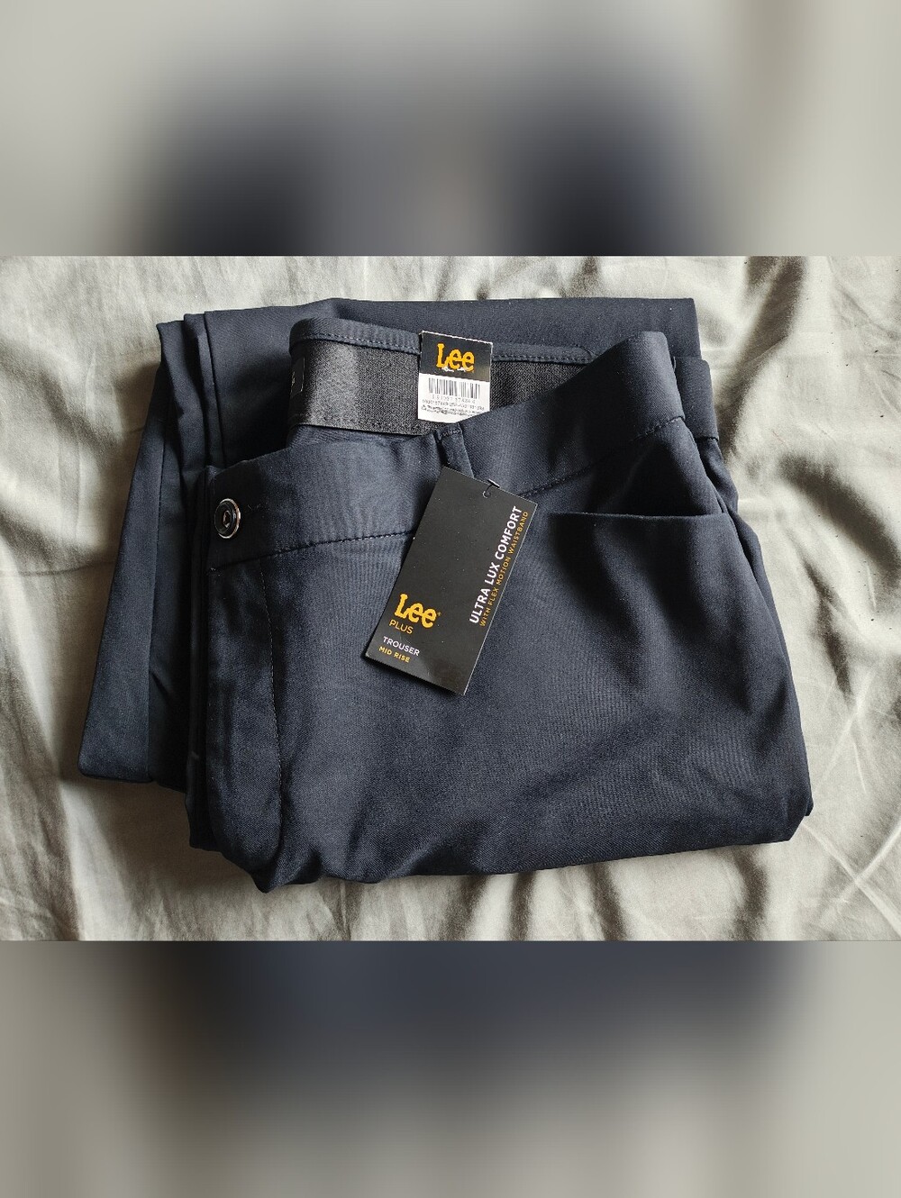 Lee Plus Mid Rise Trousers in Deep Navy